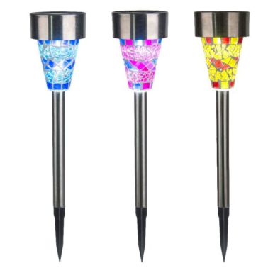 36351-12 ESTACA SOLAR INOX 6500K MOSAICO SURTIDO IP44 GLOBO