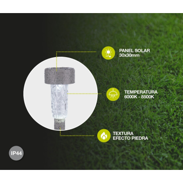 201210015 ESTACA LED SOLAR PLASTICA 7000K TUNI IP44 GSC