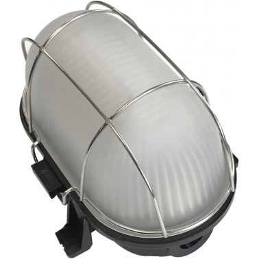 7000NLED APLIQUE LED OVAL NEGRO REJ METAL 6W IP44