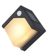 36480 APLIQUE SOLAR LED C/SENSOR NEGRO 3000K IP44 GLOBO