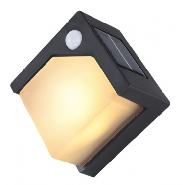 36480 APLIQUE SOLAR LED C/SENSOR NEGRO 3000K IP44 GLOBO