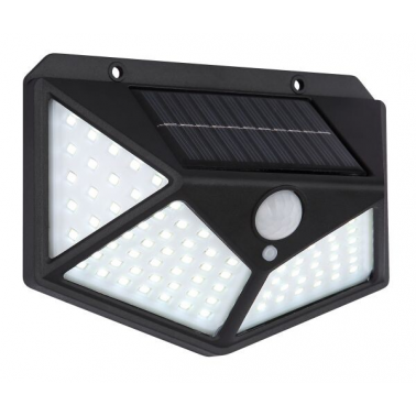 36490 APLIQUE SOLAR LED C/SENSOR NEGRO 6000K 13,5x9,7cm IP44 GLOBO