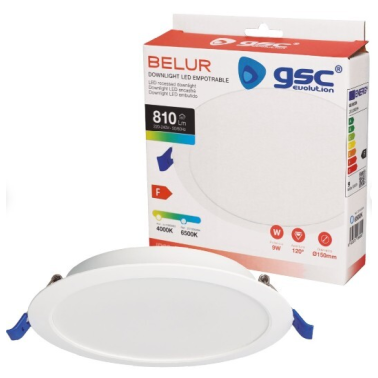 201000093 DOWNLIGHT EMPOTRABLE LED REDONDO BELUR 9W 4000K BLANCO GSC