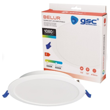 201000096 DOWNLIGHT EMPOTRABLE LED REDONDO BELUR 12W 6500K BLANCO GSC