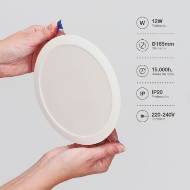201000096 DOWNLIGHT EMPOTRABLE LED REDONDO BELUR 12W 6500K BLANCO GSC