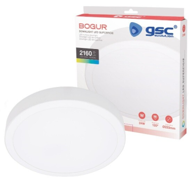 201005052  DOWNLIGHT SUPERFICIE LED REDONDO BOGUR 24W 4000K BLANCO GSC