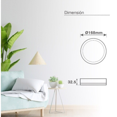 201005049 DOWNLIGHT SUPERFICIE LED REDONDO BOGUR 12W 6500K BLANCO GSC