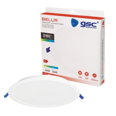 201000100 DOWNLIGHT EMPOTRABLE LED REDONDO BELUR 24W 4000K BLANCO GSC
