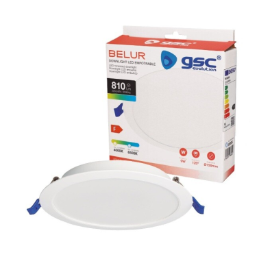 201000094 DOWNLIGHT EMPOTRABLE LED REDONDO BELUR 9W 6500K BLANCO GSC