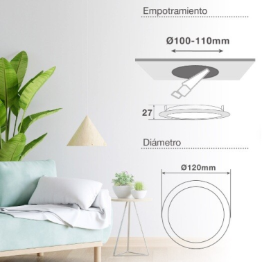 201000091 DOWNLIGHT EMPOTRABLE LED REDONDO BELUR 6W 4000K BLANCO GSC