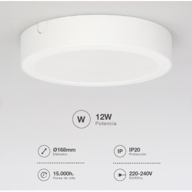 201005048 DOWNLIGHT SUPERFICIE LED REDONDO BOGUR 12W 4000K BLANCO GSC