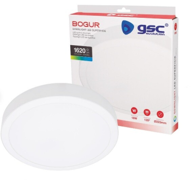 201005051 DOWNLIGHT SUPERFICIE LED REDONDO BOGUR 18W 6500K BLANCO GSC
