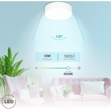201005051 DOWNLIGHT SUPERFICIE LED REDONDO BOGUR 18W 6500K BLANCO GSC