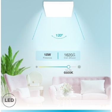 201005055 DOWNLIGHT SUPERFICIE LED CUADRADO VASAN 18W 6500K BLANCO GSC