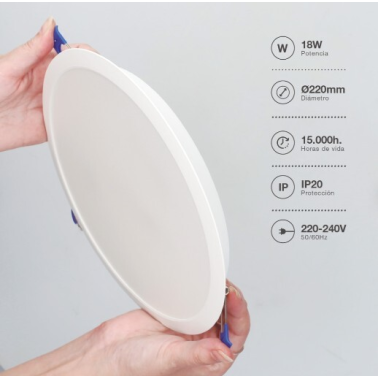 201000098 DOWNLIGHT EMPOTRABLE LED REDONDO BELUR 18W 4000K BLANCO GSC