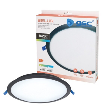 201000104 DOWNLIGHT EMPOTRABLE LED REDONDO BELUR 18W 4000K NEGRO GSC