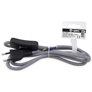 1102964 1,5m CONEXION CON INTERRUPTOR BLANCA/NEGRA
