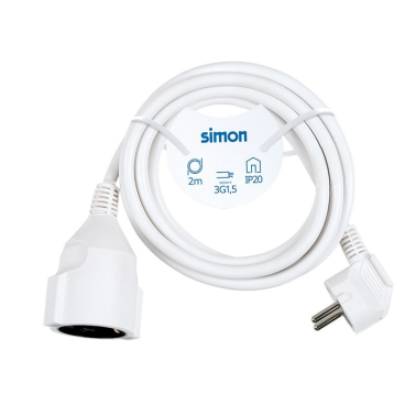 PL166209 2m PROLONGACION MANGUERA 3x1,5mm BLANCA SIMON BRICO