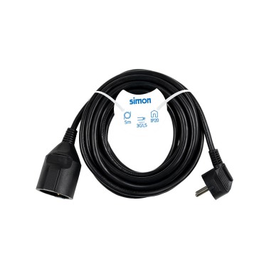 PL165110 5m PROLONGACION MANGUERA 3x1,5mm NEGRA SIMON BRICO