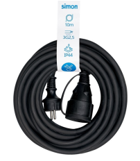 PL122401 10m PROLONGACION MANGUERA 3x2,5mm CON TAPA NEGRA IP44 SIMON BRICO