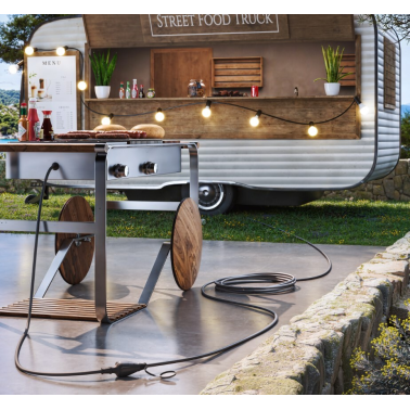 PL122501 20m PROLONGACION MANGUERA 3x2,5mm CON TAPA NEGRA IP44 SIMON BRICO