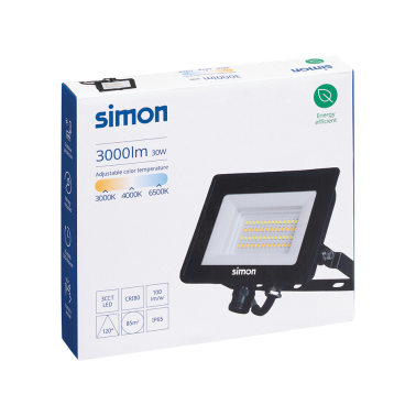 IL426108 PROYECTOR LED NEGRO 30W CCT 3000Lm IP65 SIMON