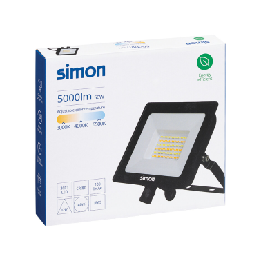 IL426109 PROYECTOR LED NEGRO 50W CCT 5000Lm IP65 SIMON