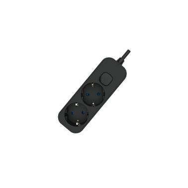 1001710-N BASE MULTIPLE 2T C/INT C/CABLE 1,5m NEGRO EB