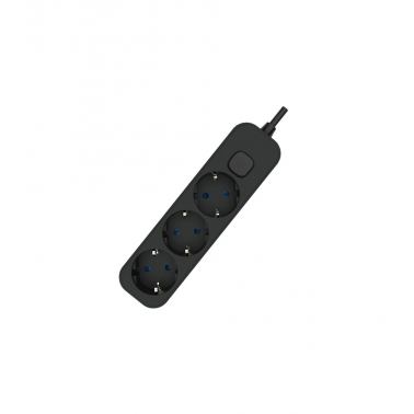 1001711-N BASE MULTIPLE 3T C/INT C/CABLE 1,5m NEGRO EB
