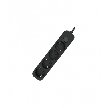 1001712-N BASE MULTIPLE 4T C/INT C/CABLE 1,5m NEGRO EB
