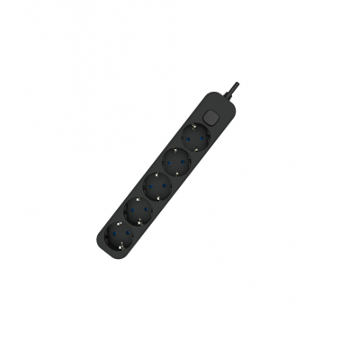1001713-N BASE MULTIPLE 5T C/INT C/CABLE 1,5m NEGRA EB