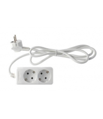 100005019 BASE MULTIPLE SERIE ESTANDAR 2T C/CABLE 3x1.5mm 3m BLANCA GSC