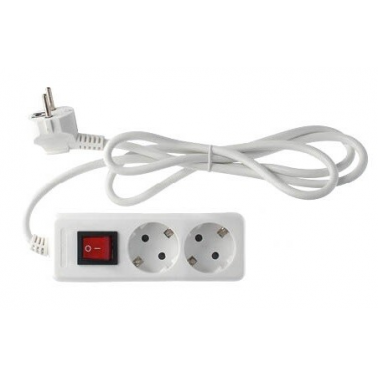 100005020 BASE MULTIPLE SERIE ESTANDAR 2T C/CABLE C/INTER 3x1.5mm 3m BLANCA GSC