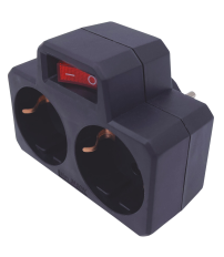103000027 ADAPTADOR DOBLE CON INTERRUPTOR NEGRO GSC
