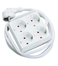 100005021 BASE MULTIPLE SERIE ESTANDAR 4T C/CABLE CUADRADA 1.5M BLANCA GSC