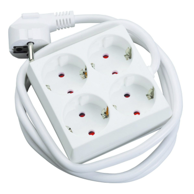 100005021 BASE MULTIPLE SERIE ESTANDAR 4T C/CABLE CUADRADA 1.5M BLANCA GSC