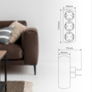 103000025 ADAPTADOR TRIPLE SALIDA NEGRO GSC