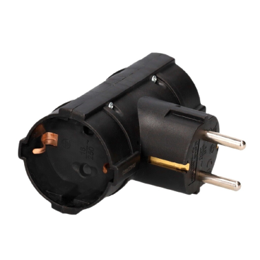 103000029 ADAPTADOR DOBLE SALIDA NEGRO GSC