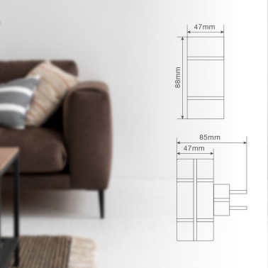 103000029 ADAPTADOR DOBLE SALIDA NEGRO GSC