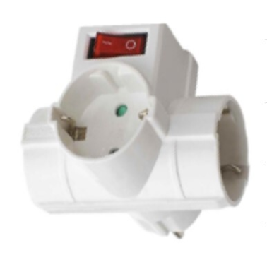 040308 ADAPTADOR TRIPLE SALIDA CON INTERRUPTOR B&B