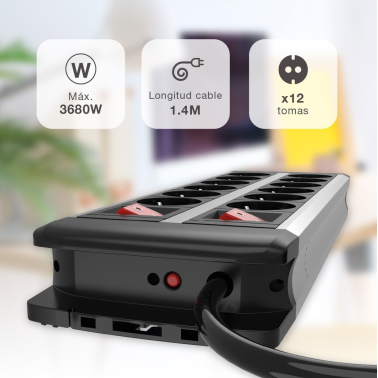 100000013 BASE NEGRA 6+6T 1,4m + 2 INTERRUPTORES GSC