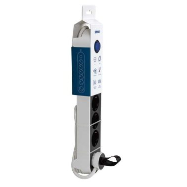 BM712601 BASE 6T C/CABLE 1,4m C/INTER DE PIE + CLAVIJA CON ASA SIMON BRICO