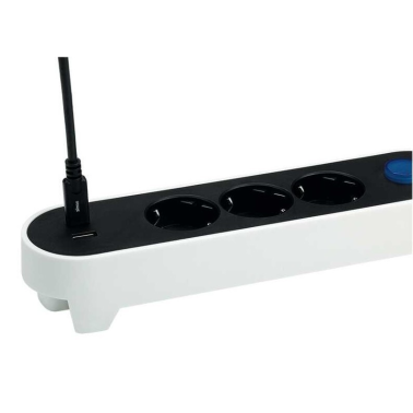 BM716301 BASE 3T + 2 USB C/CABLE 1,4m C/INTER DE PIE + CLAVIJA CON ASA SIMON BRICO