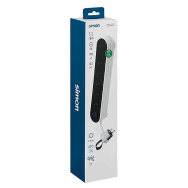 BM716501 BASE 5T + 2 USB C/CABLE 1,4m C/INTER DE PIE + CLAVIJA CON ASA SIMON BRICO