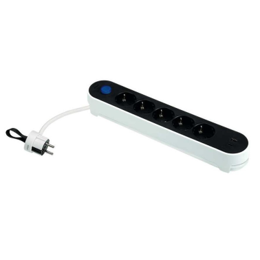 BM716501 BASE 5T + 2 USB C/CABLE 1,4m C/INTER DE PIE + CLAVIJA CON ASA SIMON BRICO