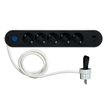 BM716501 BASE 5T + 2 USB C/CABLE 1,4m C/INTER DE PIE + CLAVIJA CON ASA SIMON BRICO