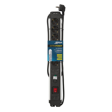 BM539225 BASE ALUMINIO 6T C/CABLE 1,5m C/INTER Y PROTECCION SIMON BRICO