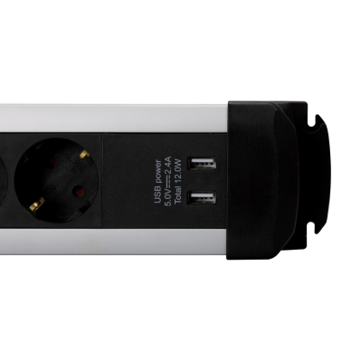 BM726601 BASE ALUMINIO 6T + 2 USB C/CABLE 1,5m C/INTER Y PROTECCION SIMON BRICO