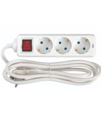 BM712301 BASE 3T C/CABLE 2m C/INTER BLANCA SIMON BRICO