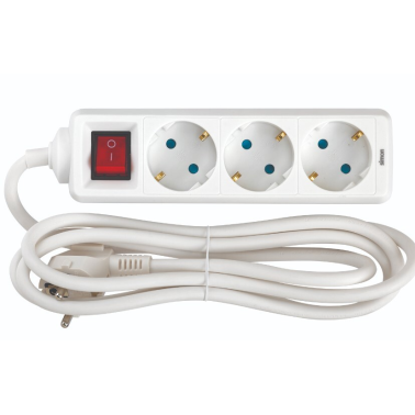 BM712301 BASE 3T C/CABLE 2m C/INTER BLANCA SIMON BRICO